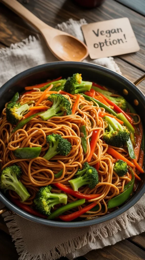 Healthy Vegetable Lo Mein in One Pan (Vegan Option!)

