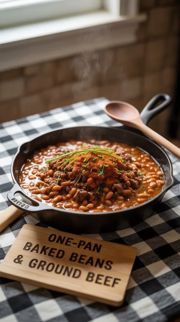 One-Pan Baked Beans & Ground Beef – Quick, Easy, Delicious!