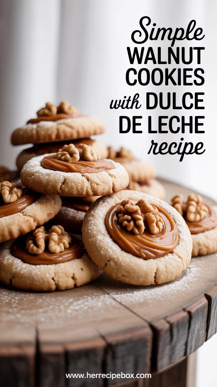 You are currently viewing Simple Walnut Cookies with Dulce de Leche Recipe