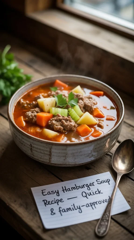 Easy Hamburger Soup Recipe — Quick & Family-Approved