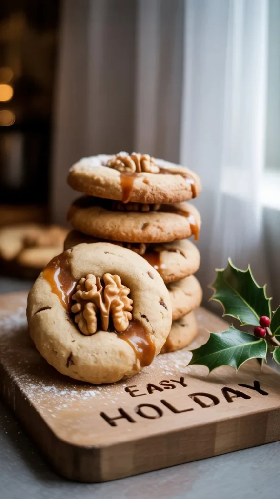 Easy Walnut & Dulce de Leche Cookies for the Holidays