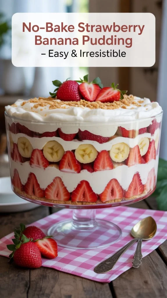 No-Bake Strawberry Banana Pudding — Easy & Irresistible