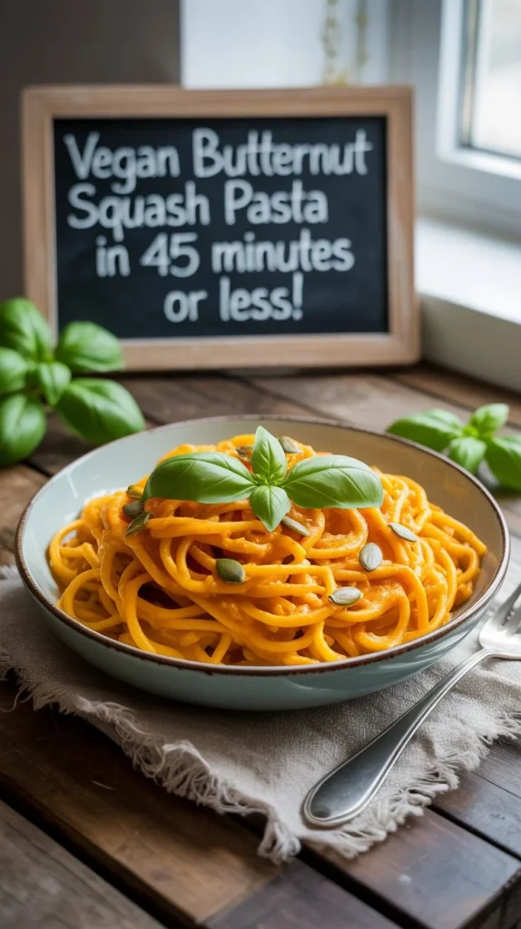 Vegan Butternut Squash Pasta in 45 Minutes or Less!