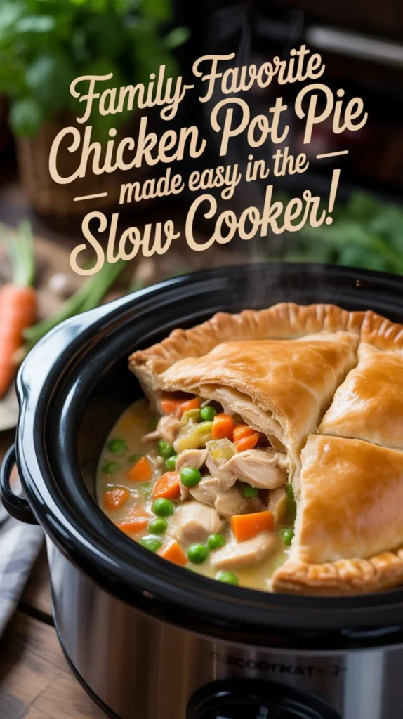 Family-Favorite Chicken Pot Pie Made Easy in the Slow Cooker!
